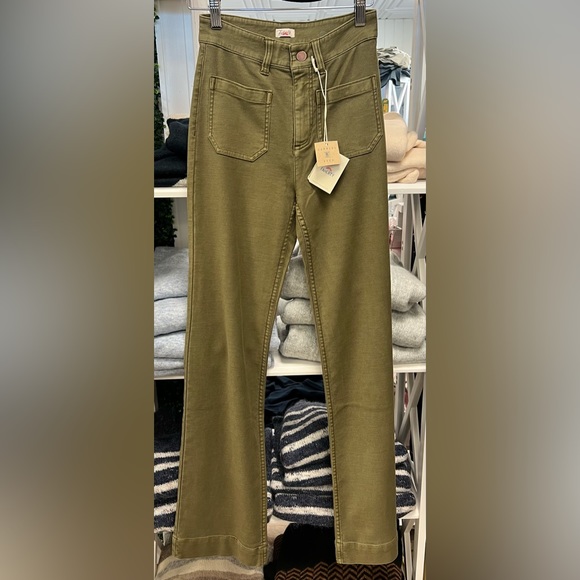 Faherty - Stretch Terry Patch Pocket Pant Olive Green - Picture 4 of 7